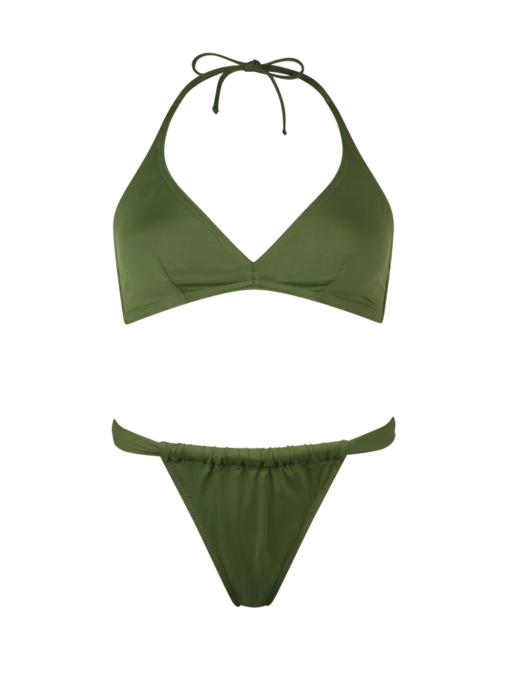 Woman military green triangle bikini Gaia Noelle - MC2 Saint Barth