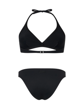 Maia high-waist black swim briefs - Gaia black triangle bralette top - MC2 Saint Barth