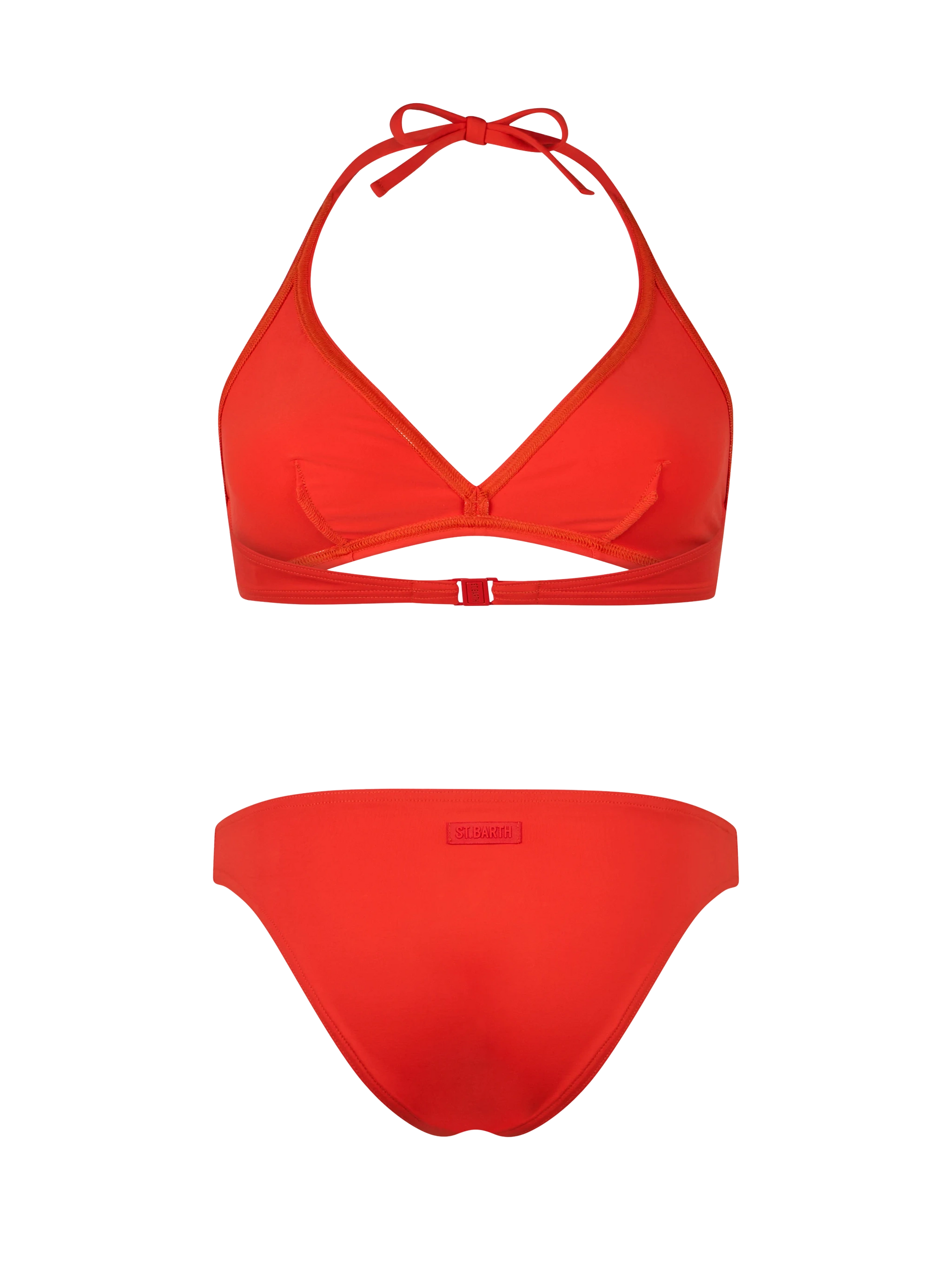 Woman orange triangle bralette bikini Gaia Maia - MC2 Saint Barth