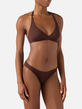 Gala bikini in solid dark brown