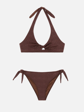 Bikini Leda Yali brown sangallo 