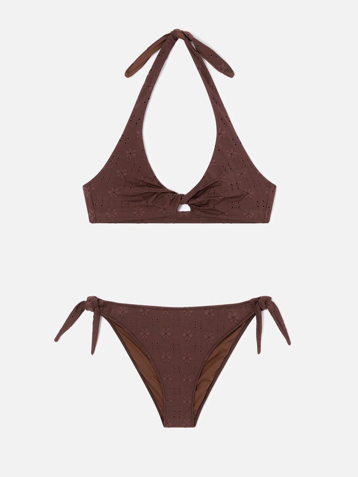 Leda Yali brown sangallo bikini