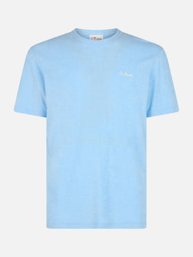 Light blue terry t-shirt Gary with St. Barth embroidery