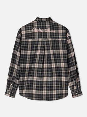 Gigy Flanellhemd mit Tartanmuster und Logostickerei 