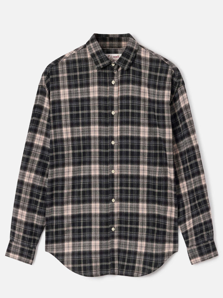 Camisa de franela Gigy con estampado tartán y bordado con logo 
