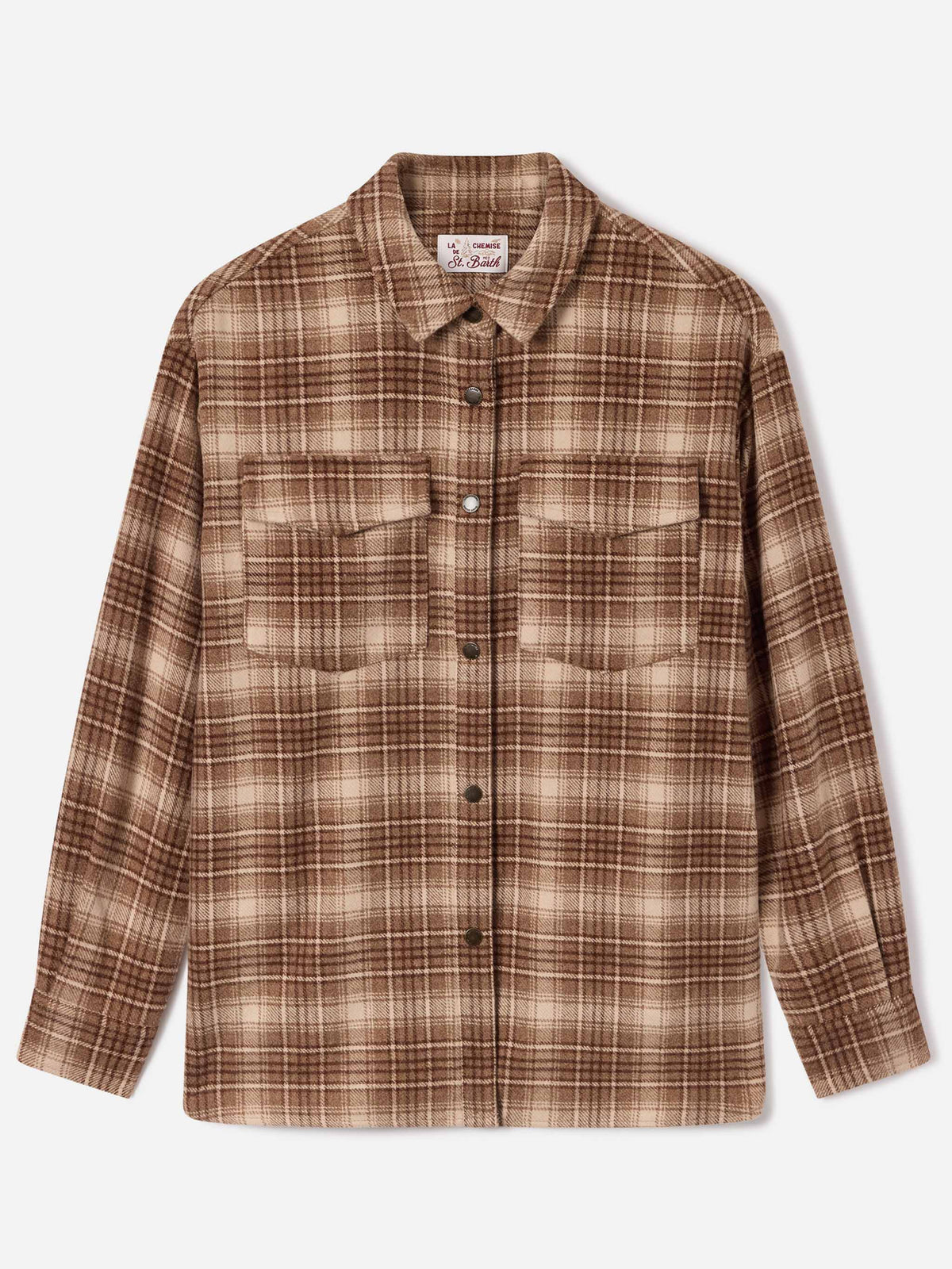 Surchemise en flanelle Cambry à motif tartan avec broderie logo 