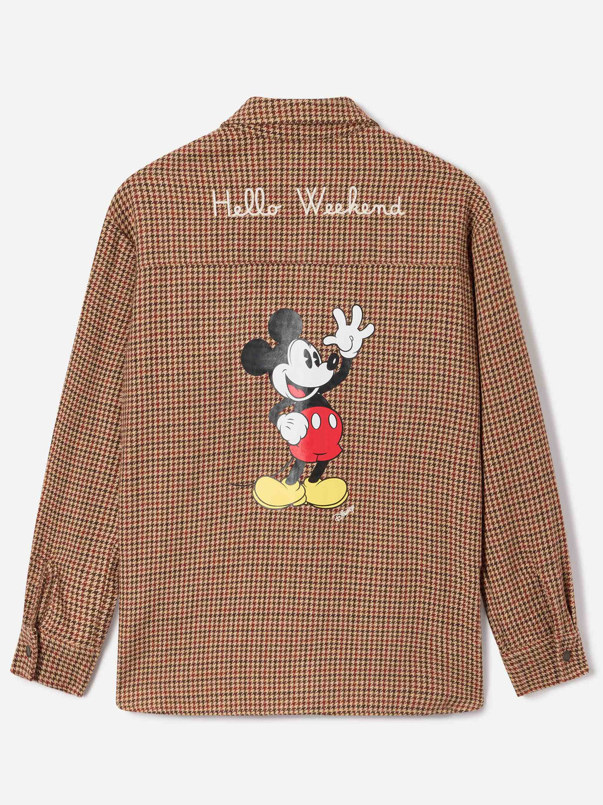 Cambry wool blend flannel overshirt with Mickey Mouse embroidery | Special edition
