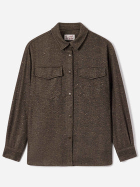 Surchemise Cambry en mélange de laine à motif chevrons 