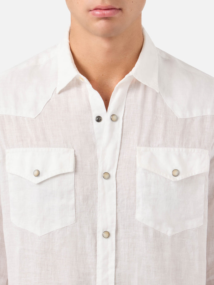 Chemise Greg en lin blanc 