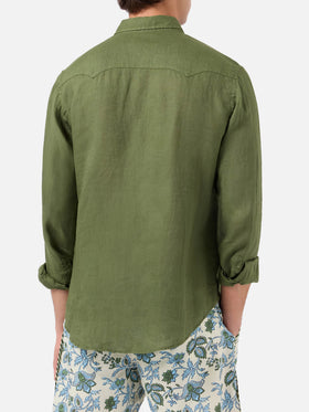 Dark green  linen shirt