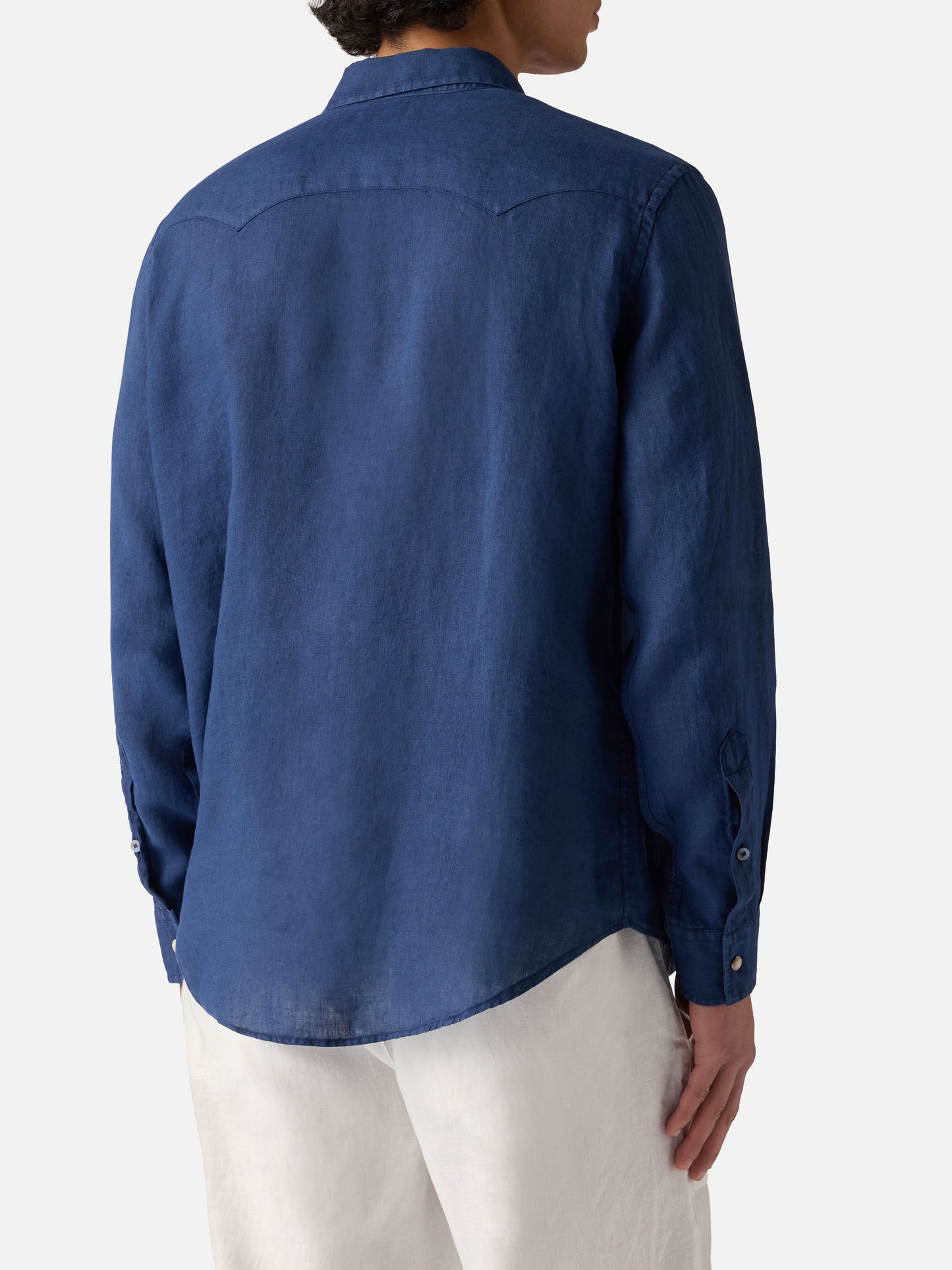 Dark denim linen shirt