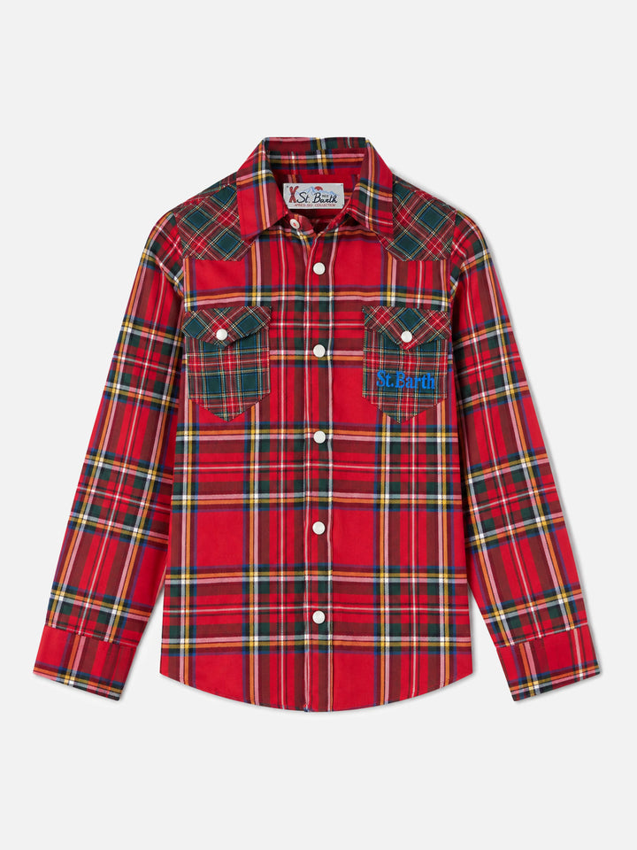 Camisa para niño con estampado tartán 