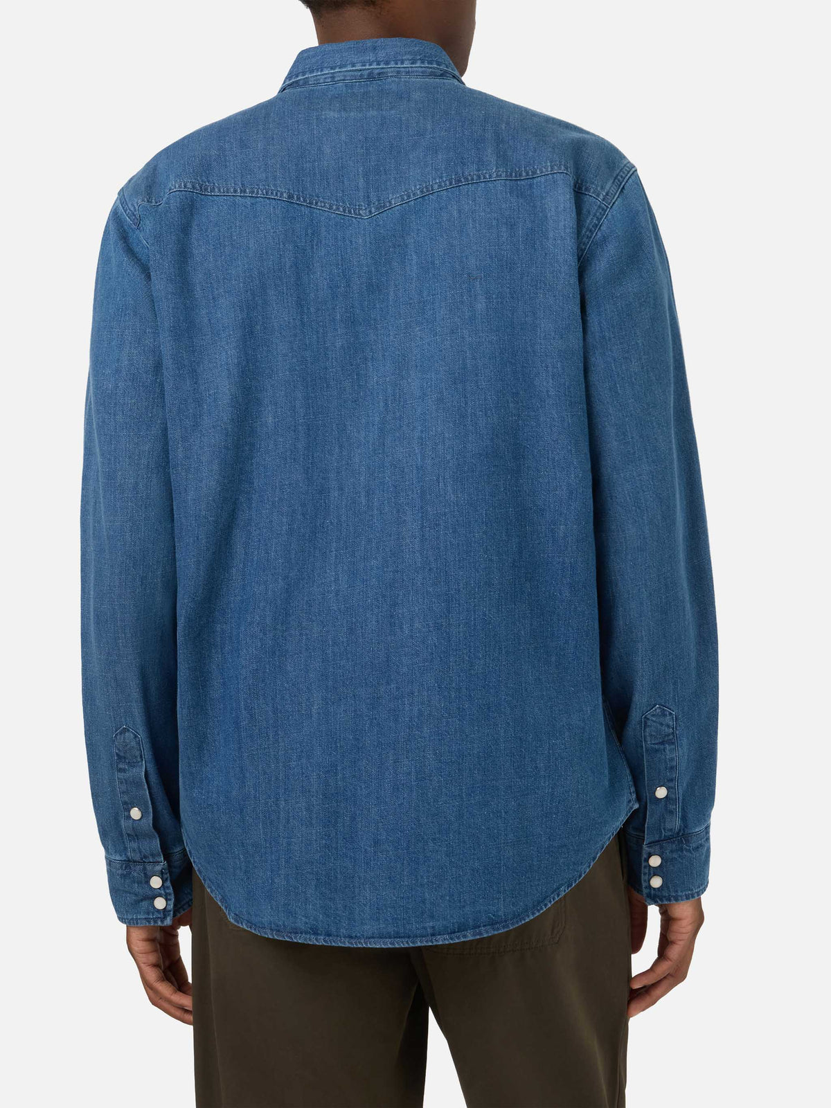 Light blue Greg denim shirt with stone wash finish