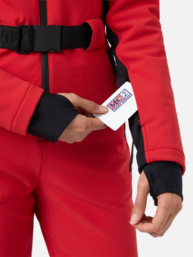 Tuta da sci rossa da donna Garmisch con tecnologia RECCO®