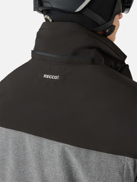 Ski jacket Greatscott in melange grey with Recco® technology