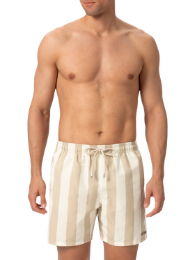Mid-length striped Gustavia swim-shorts with St. Barth embroidery - MC2 Saint Barth