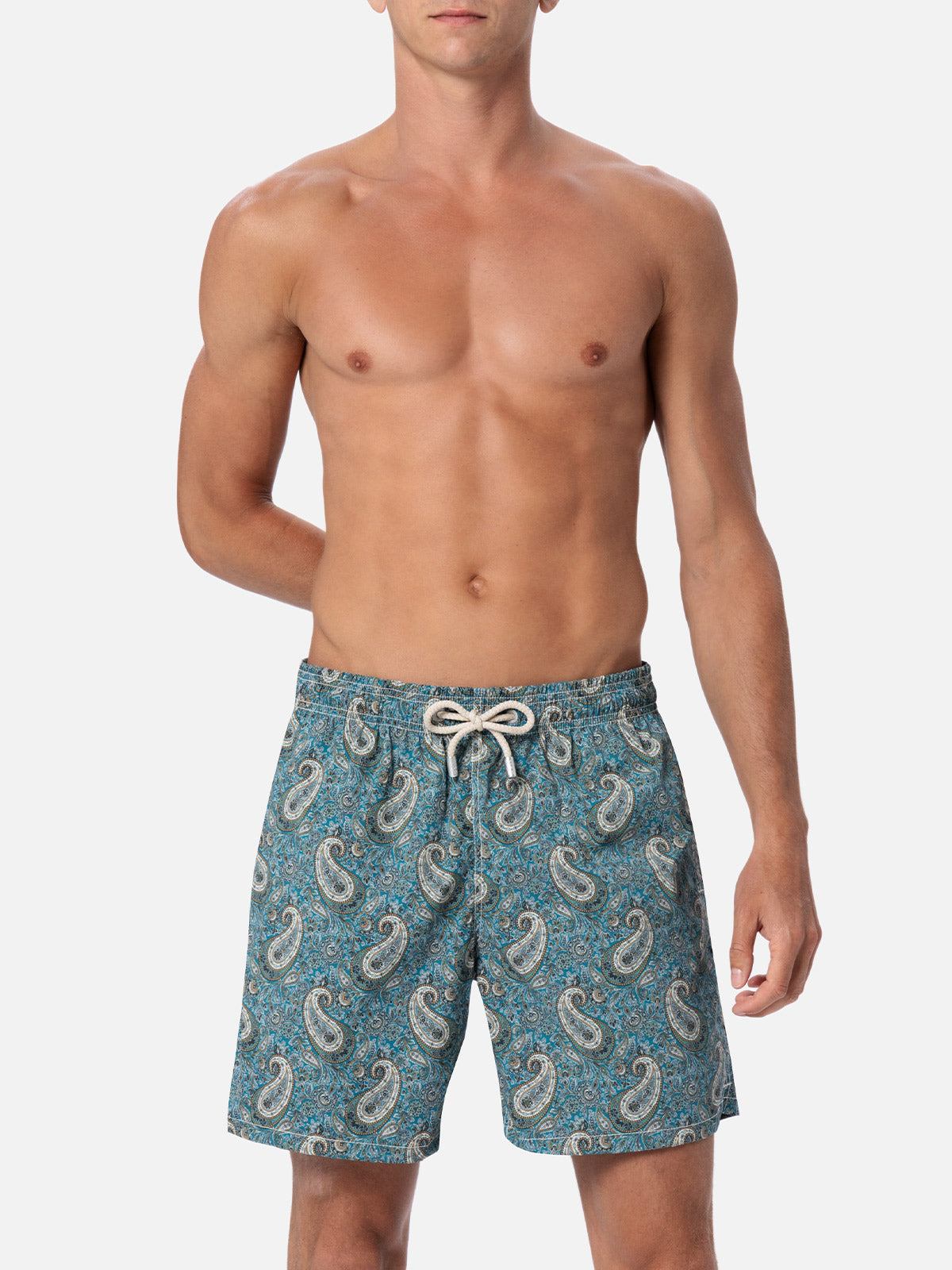 Man mid-length Gustavia swim-shorts with cashmere print - MC2 Saint Barth