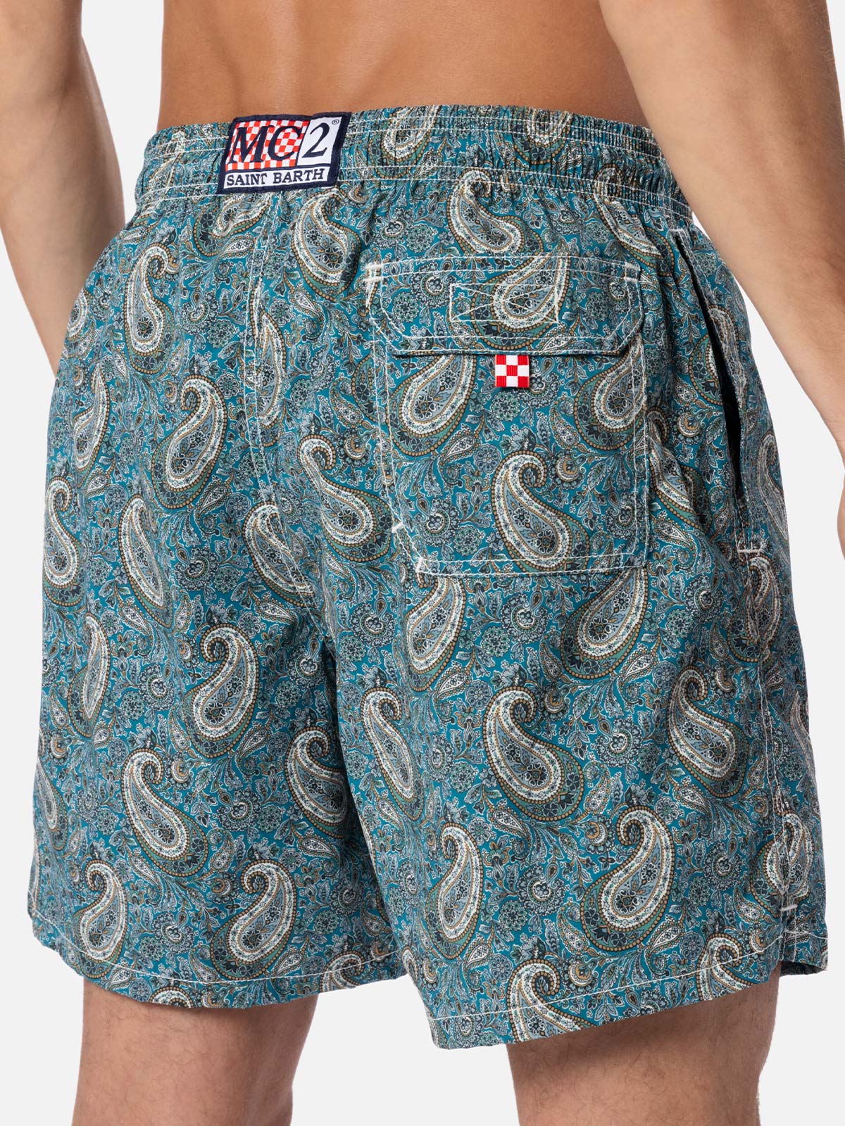 Man mid-length Gustavia swim-shorts with cashmere print - MC2 Saint Barth
