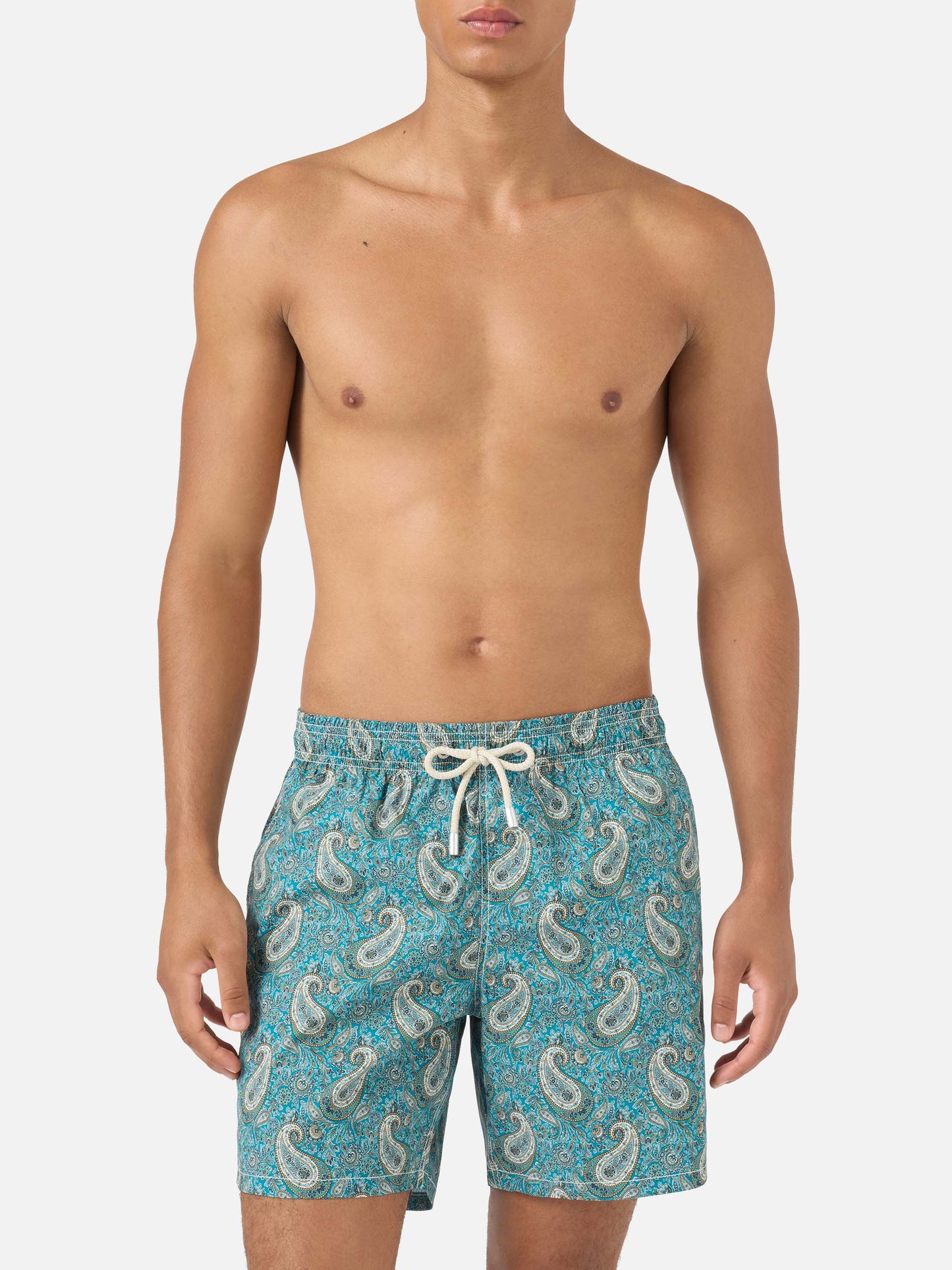 Gustavia Badeshorts mit Kaschmir-Print | Hergestellt aus Liberty Fabric 