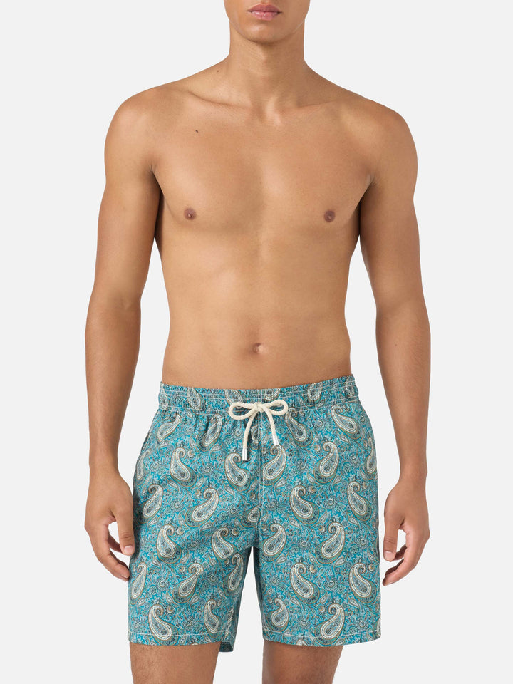 Gustavia Badeshorts mit Kaschmir-Print | Hergestellt aus Liberty Fabric 