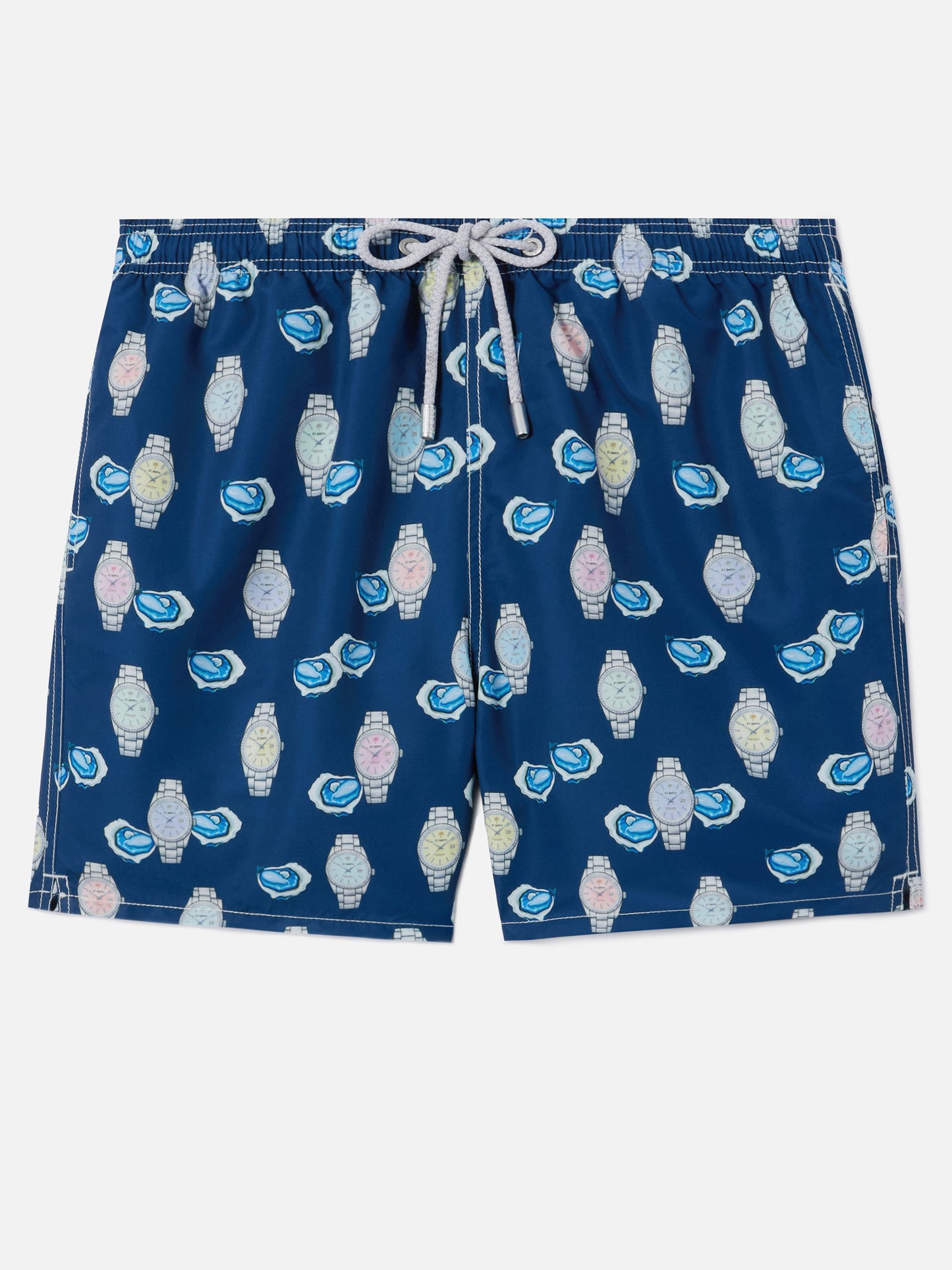 Short de bain Gustavia à imprimé huîtres et montres 