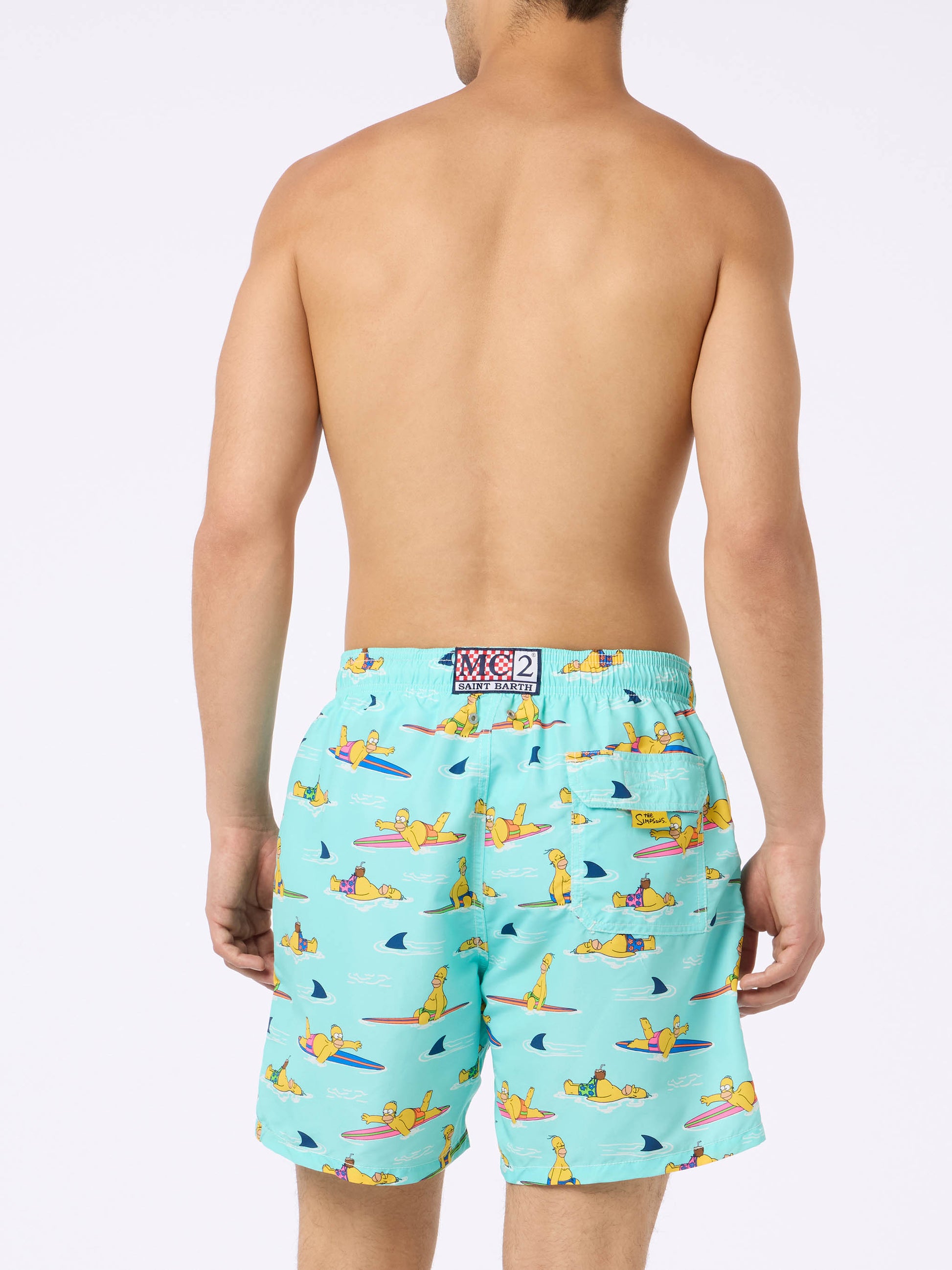 Man mid-length Gustavia swim-shorts with Homer Simpson print | THE SIMPSONS SPECIAL EDITION - MC2 Saint Barth