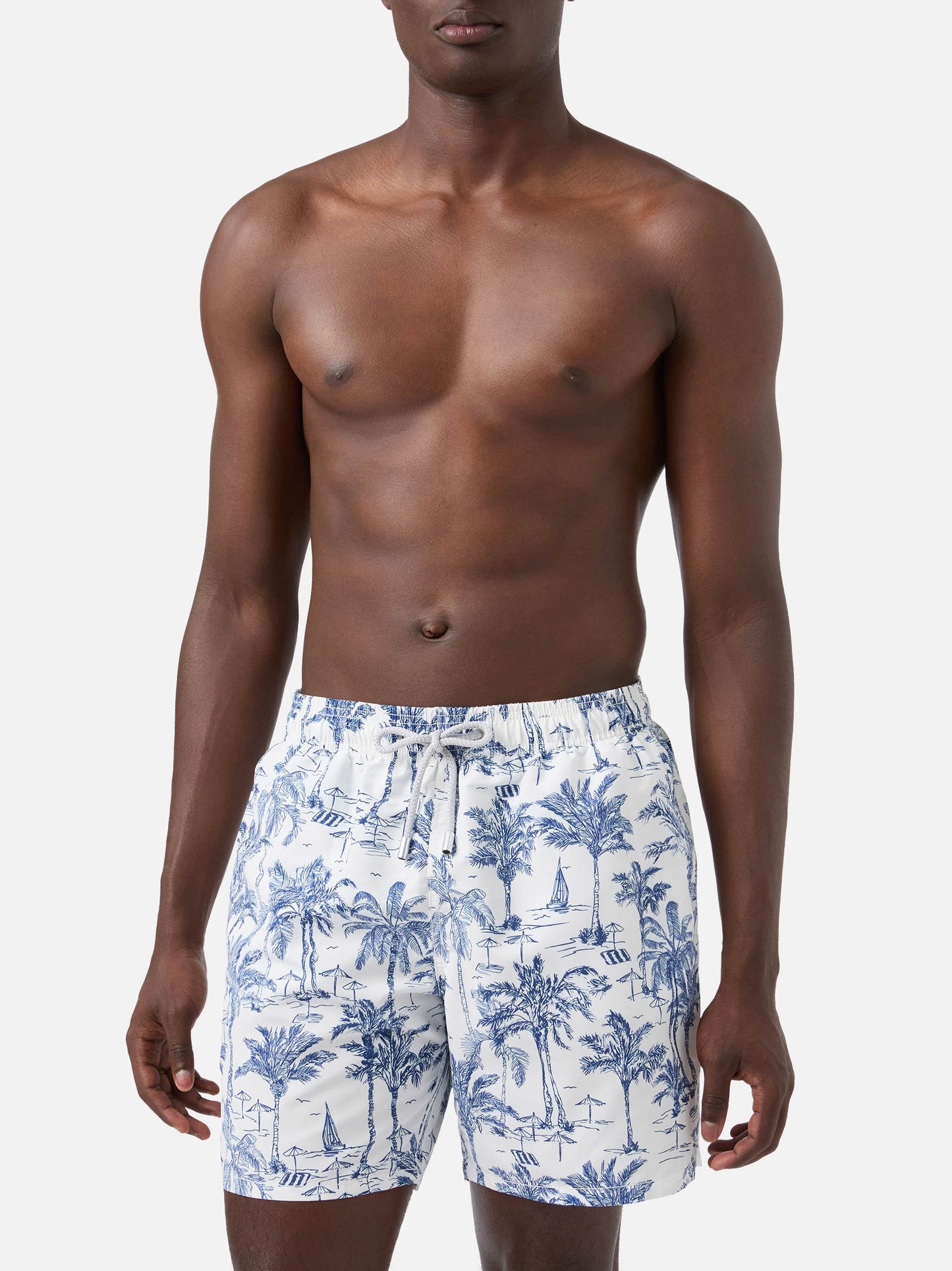 Mittellange Badeshorts Gustavia mit Toile-de-Jouy-Print