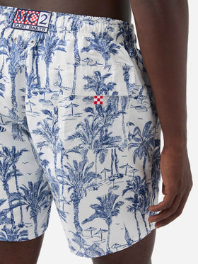 Mittellange Badeshorts Gustavia mit Toile-de-Jouy-Print