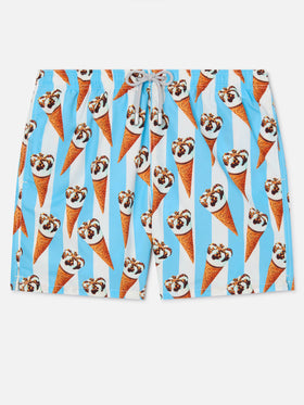 Bañador Gustavia con estampado Cornetto y rayas celestes | Edición Especial 