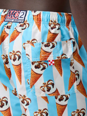 Bañador Gustavia con estampado Cornetto y rayas celestes | Edición Especial 
