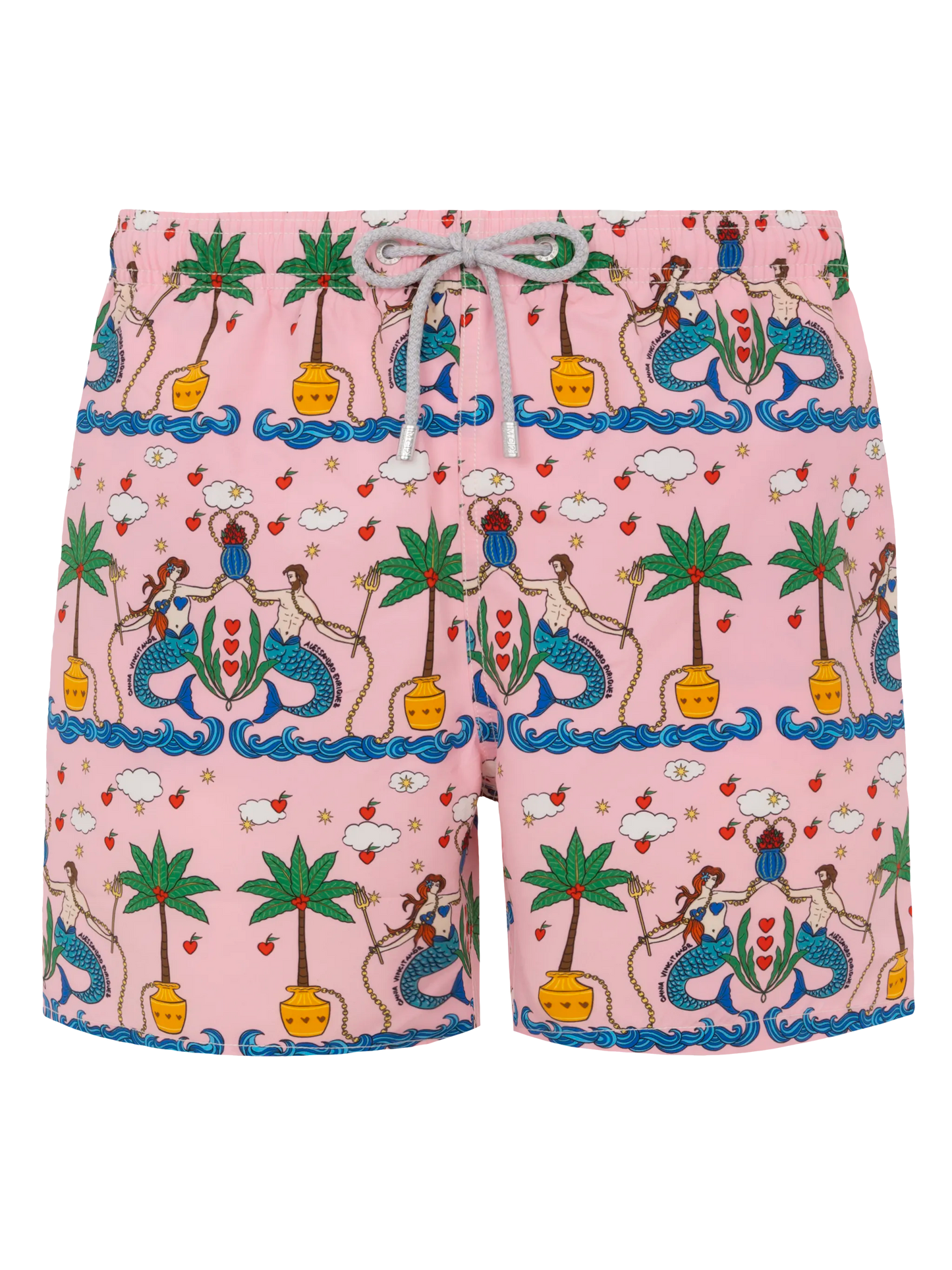 Mid-length Gustavia swim-shorts with mermaid print | ALESSANDRO ENRIQUEZ SPECIAL EDITION - MC2 Saint Barth