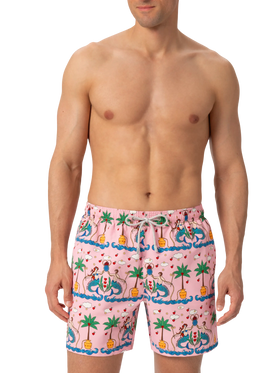 Mid-length Gustavia swim-shorts with mermaid print | ALESSANDRO ENRIQUEZ SPECIAL EDITION - MC2 Saint Barth
