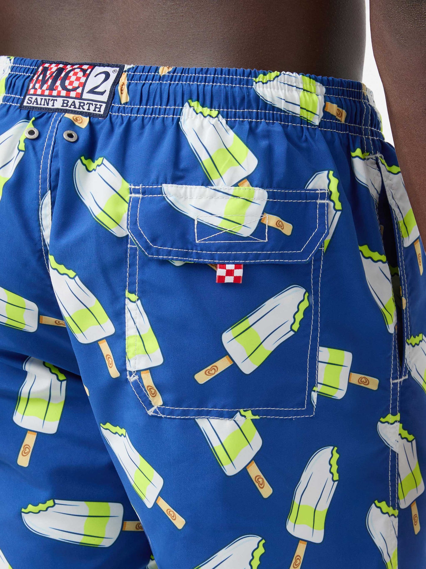 Mittellange Badeshorts Gustavia für Herren mit Lemonissimo-Print | ALGIDA SPECIAL EDITION