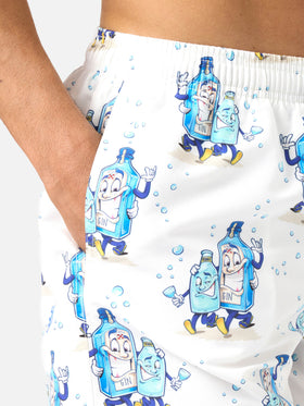 Costume mare Gustavia bianco con stampa Gino & Tony | Special Edition