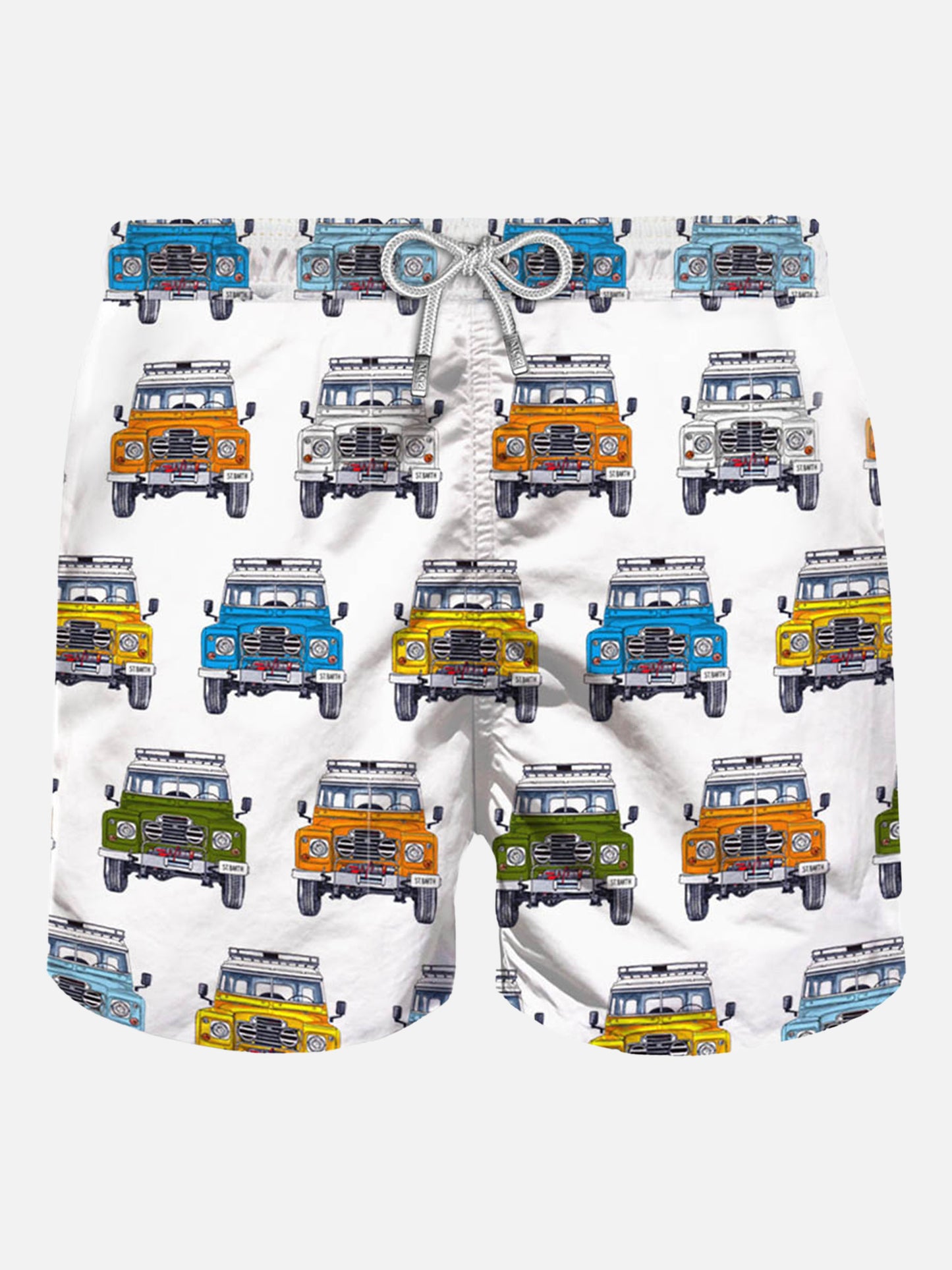 Man swim shorts safari car print