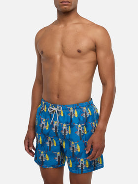 Mittellange Badeshorts mit Surfmotorrad