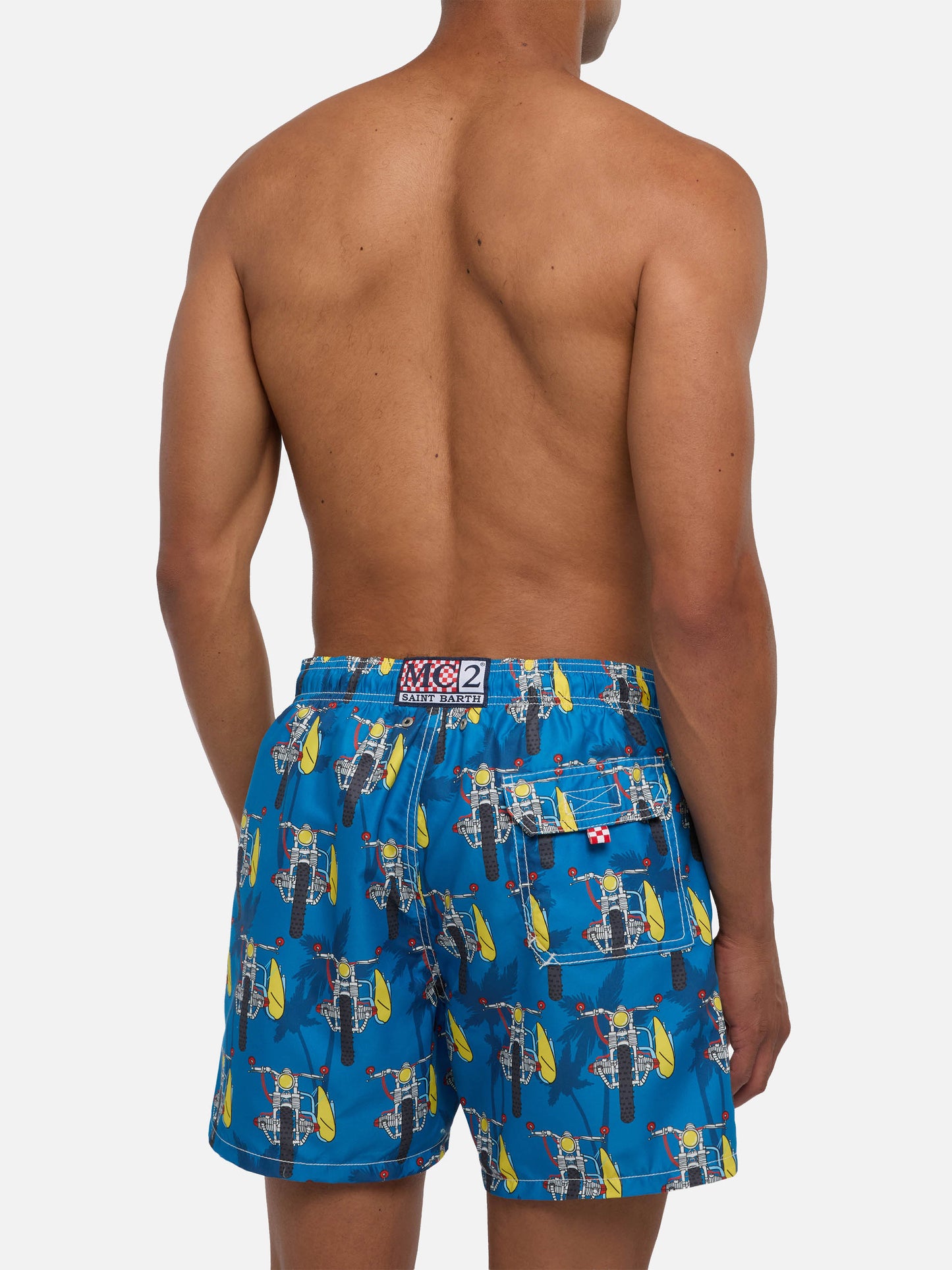 Mittellange Badeshorts mit Surfmotorrad