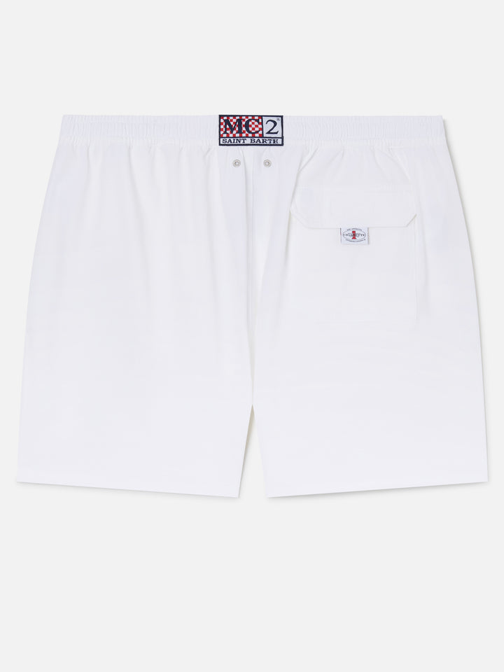 Costume mare Gustavia bianco con ricamo Cigarette | Special edition