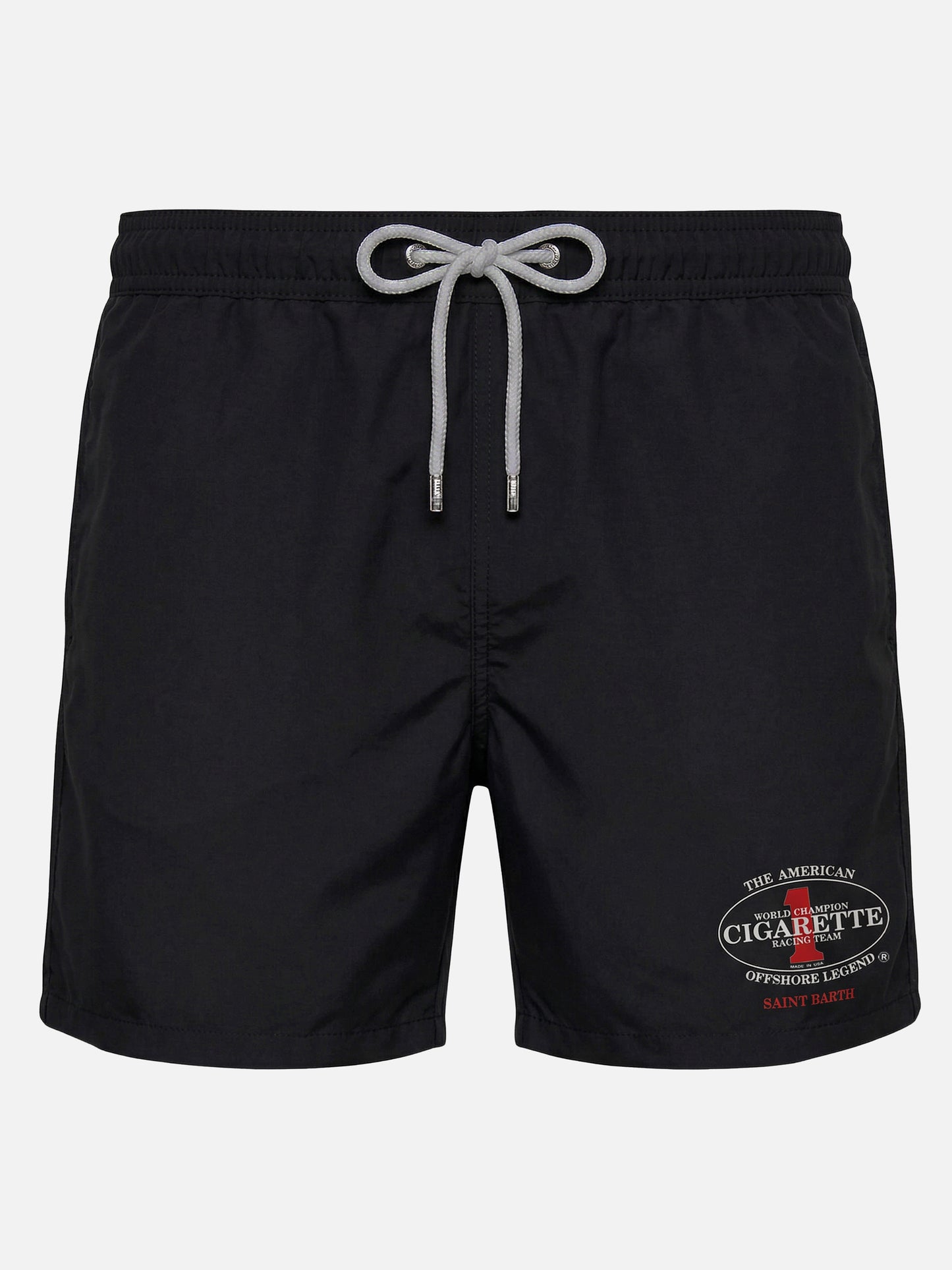 Gustavia black swim shorts with Cigarette embroidery | Special Edition
