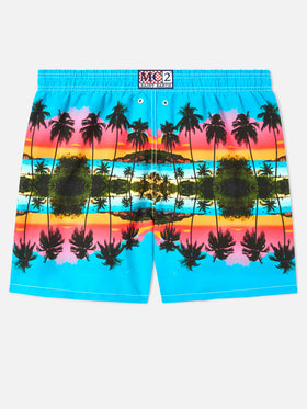 Gustavia palm landscape placed print swim shorts | Special Edition