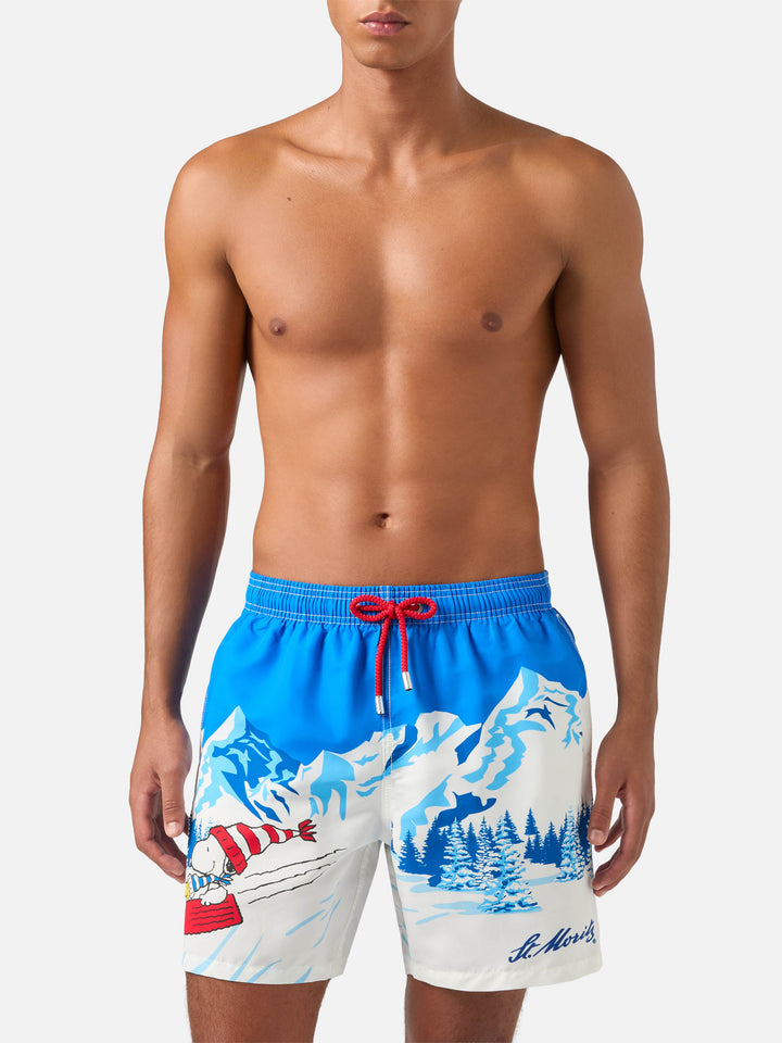 Short de bain léger blue Gustavia avec imprimé Snoopy | Special edition 