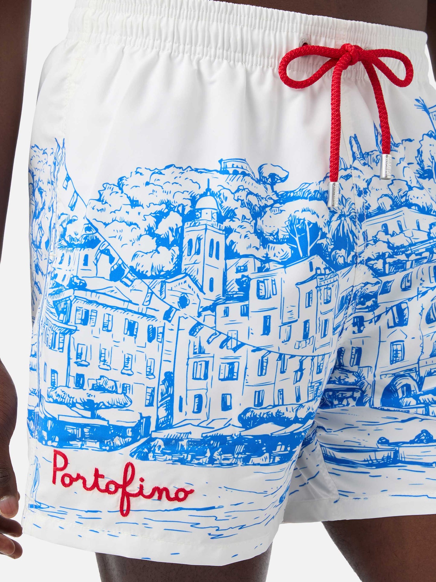 Gustavia white Portofino placed print swim shorts