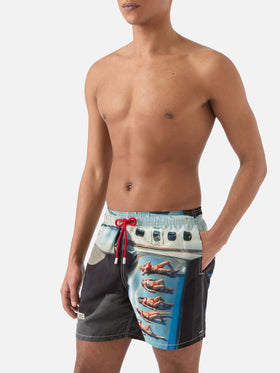 Gustavia swim shorts with St. Barth Airlines print | Special Edition