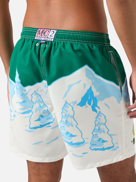 Grüne Gustavia Badeshorts mit Scrooge McDuck-Print | Special edition 