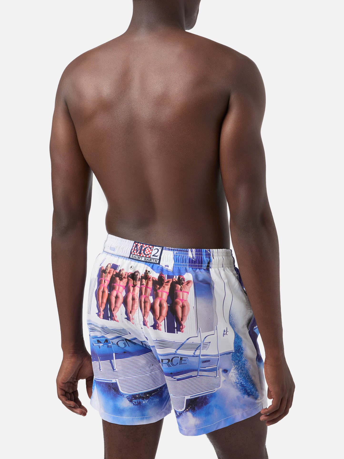 Bañador corto Gustavia white Magnum Marine con estampado colocado | Edición Especial 