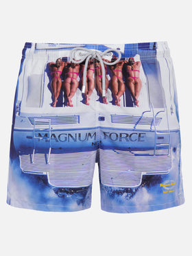 Man mid-length Gustavia swim-shorts with  placed print| MAGNUM MARINE SPECIAL EDITION