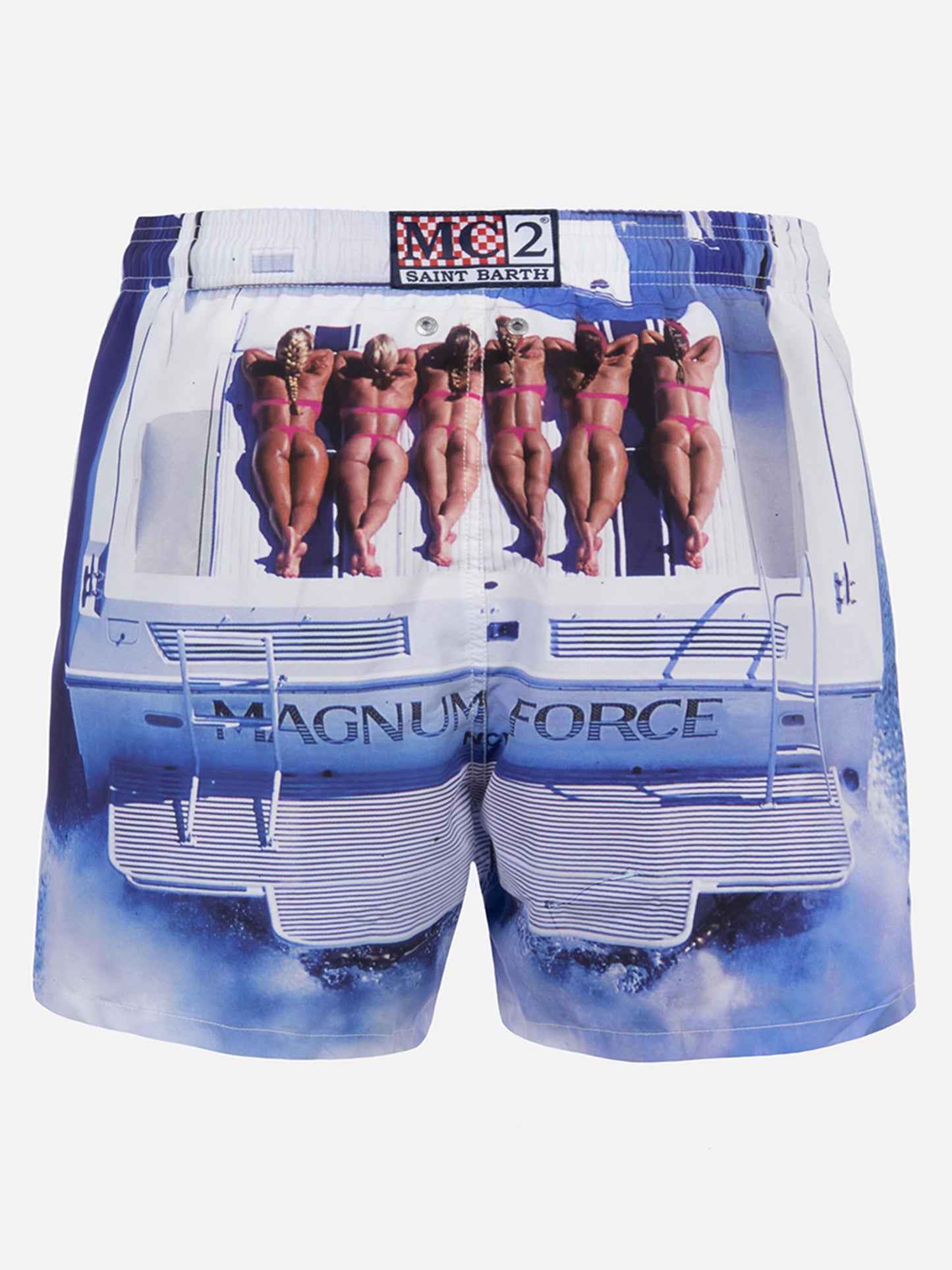 Man mid-length Gustavia swim-shorts with  placed print| MAGNUM MARINE SPECIAL EDITION