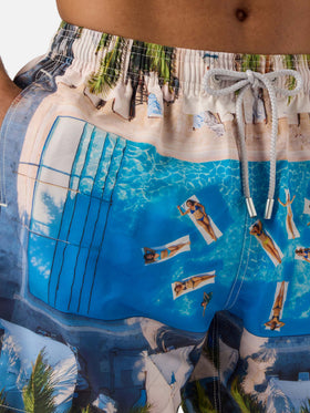 Gustavia swim shorts with tropical pool print | Special Edition