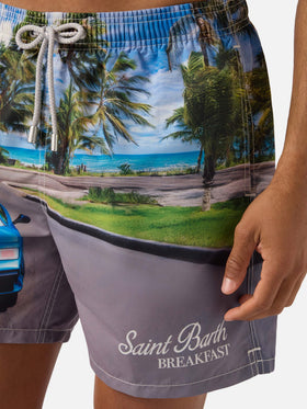 Gustavia swim shorts with St. Barth breakfast print | Special Edition