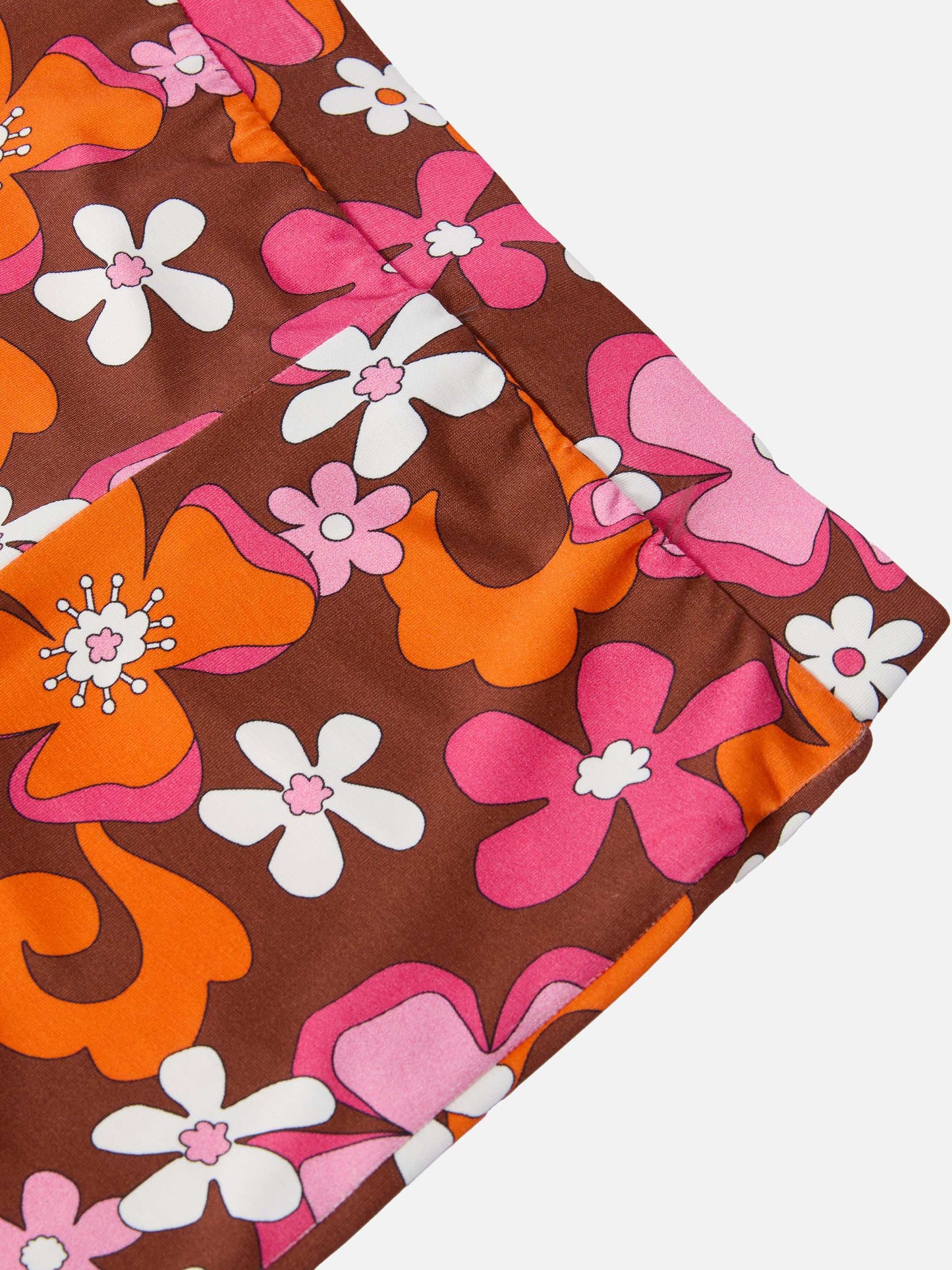 Ausgestellte Hose von Gwenda Jr mit Retro-Blumenmuster